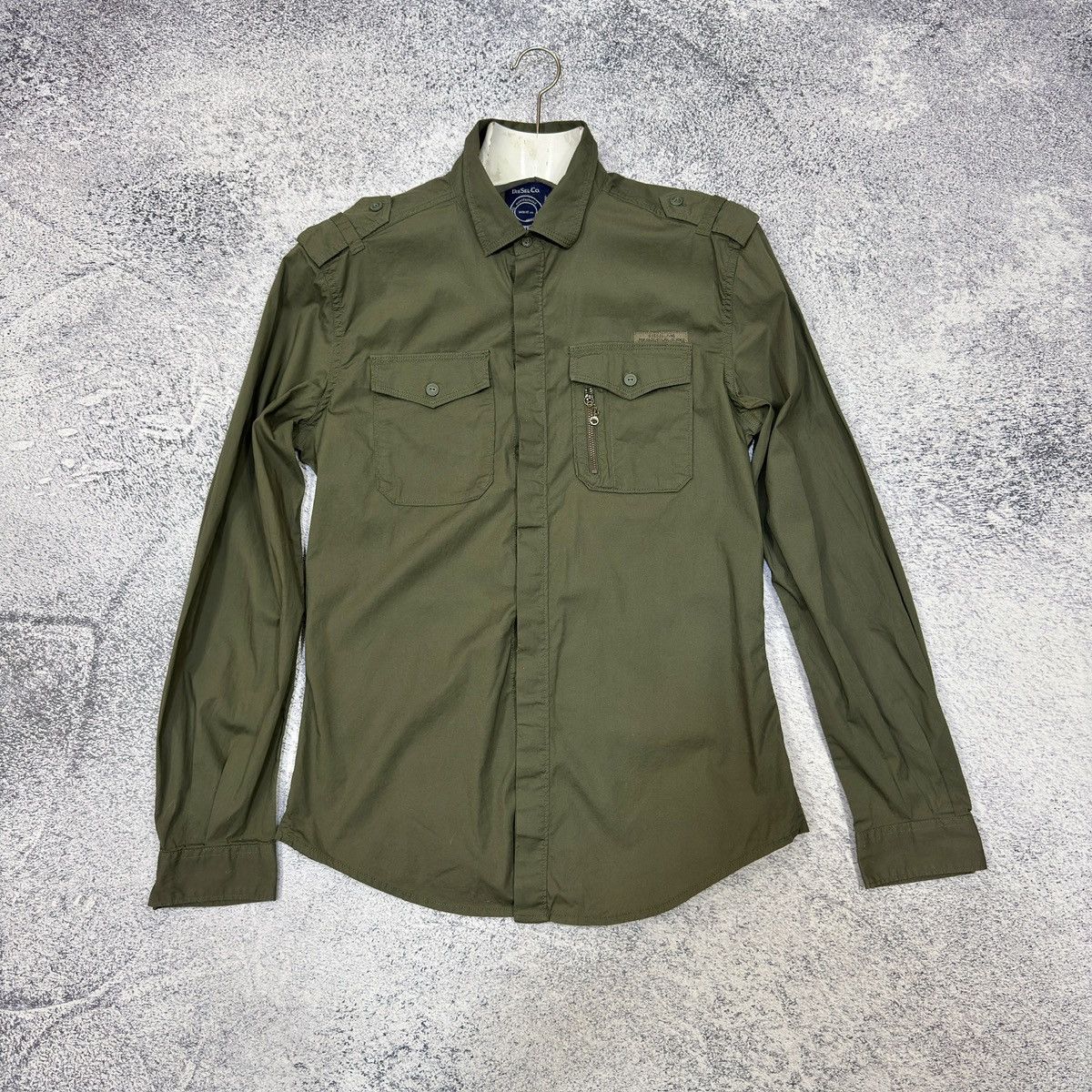 Diesel Diesel Green Cotton Overshirt Slim Fit L size Size US L / EU 52-54 / 3 - 1 Thumbnail
