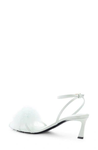 Saint Laurent Paris o1bcso1str1224 Mae Mules In Satin Feathers in Light Green Size US 7 / IT 37 - 2 Thumbnail