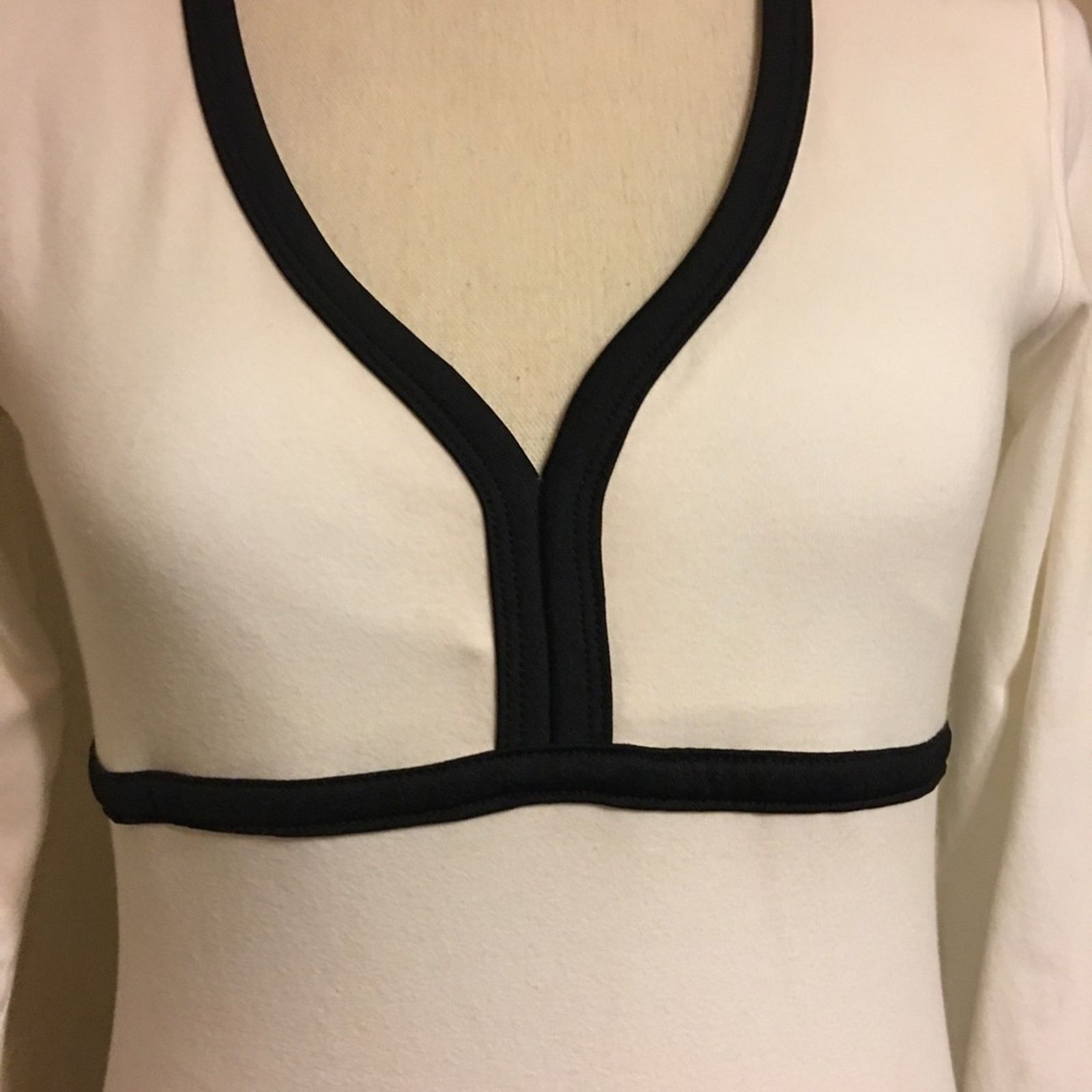Other Moda International white black border top XS Size XS / US 0-2 / IT 36-38 - 4 Thumbnail
