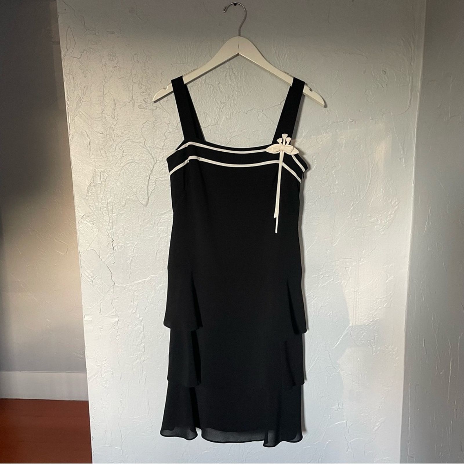 Loft LOFT Y2K Black White Layered Mini Dress Coquette Dainty sz 2 Size XS / US 0-2 / IT 36-38 - 1 Thumbnail