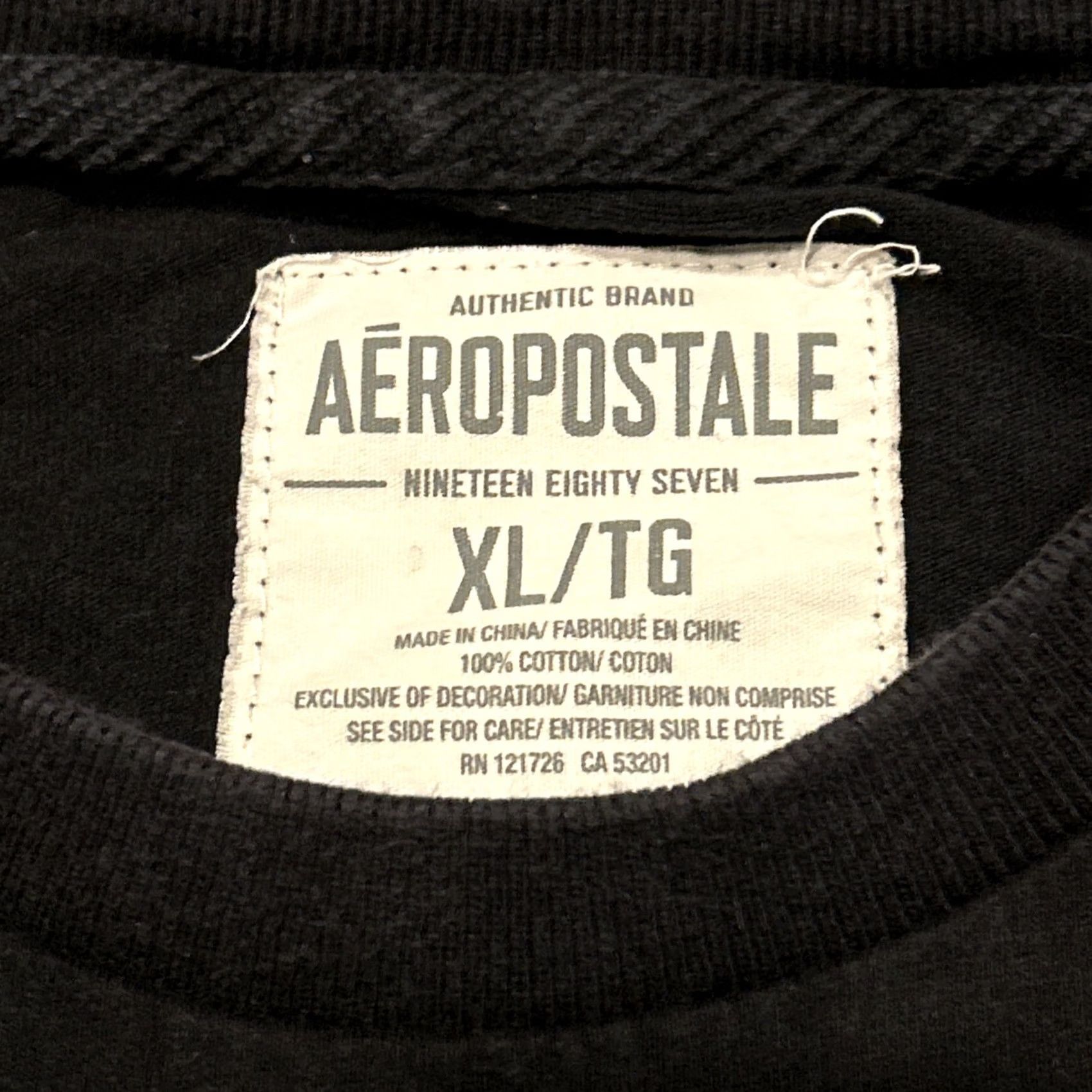 Aeropostale AeroPostale T-Shirt Mens XL Black Graphic Print Short Sleeve Crew Neck Y2k Retro Sports Size US XL / EU 56 / 4 - 2 Thumbnail