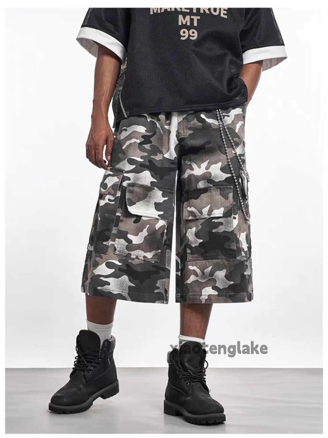 Vintage ltx Balenciaga rickowens style baggy camo cargo shorts Size US 32 / EU 48 - 1 Thumbnail