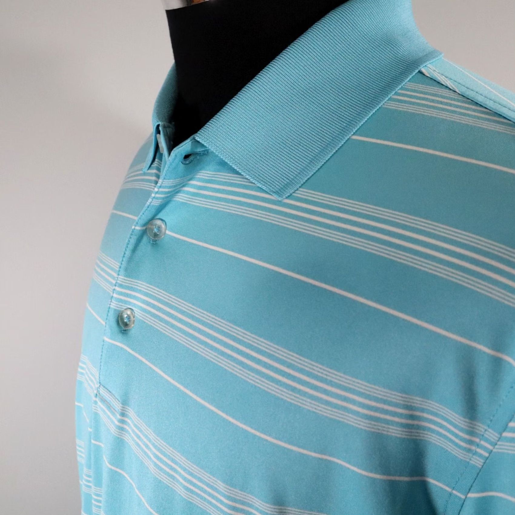 Vintage Slazenger Polo Shirt Mens XL Blue Striped Short Sleeve Golf Performance Size US XL / EU 56 / 4 - 2 Thumbnail