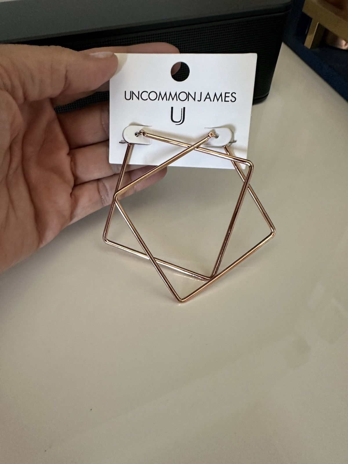 Other Uncommon James Rose Gold Girl Boss Hoop Earrings Size ONE SIZE - 1 Thumbnail