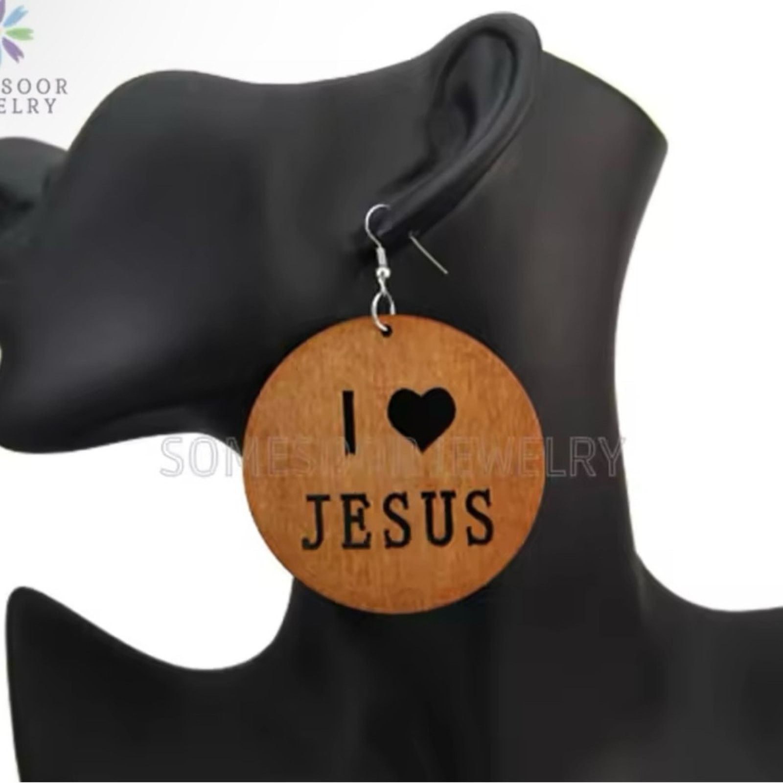 Other I Love Jesus Wooden Earrings Size ONE SIZE - 1 Preview