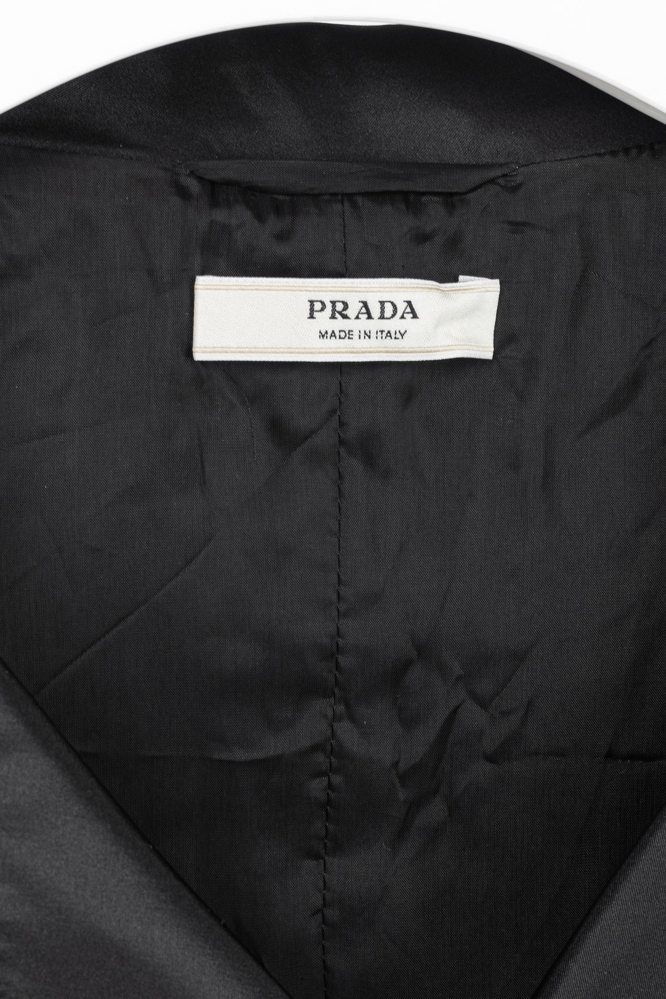 Prada Prada Black Silk-Taffeta Belted Double-Breasted Trench Coat Size S / US 4 / IT 40 - 4 Thumbnail