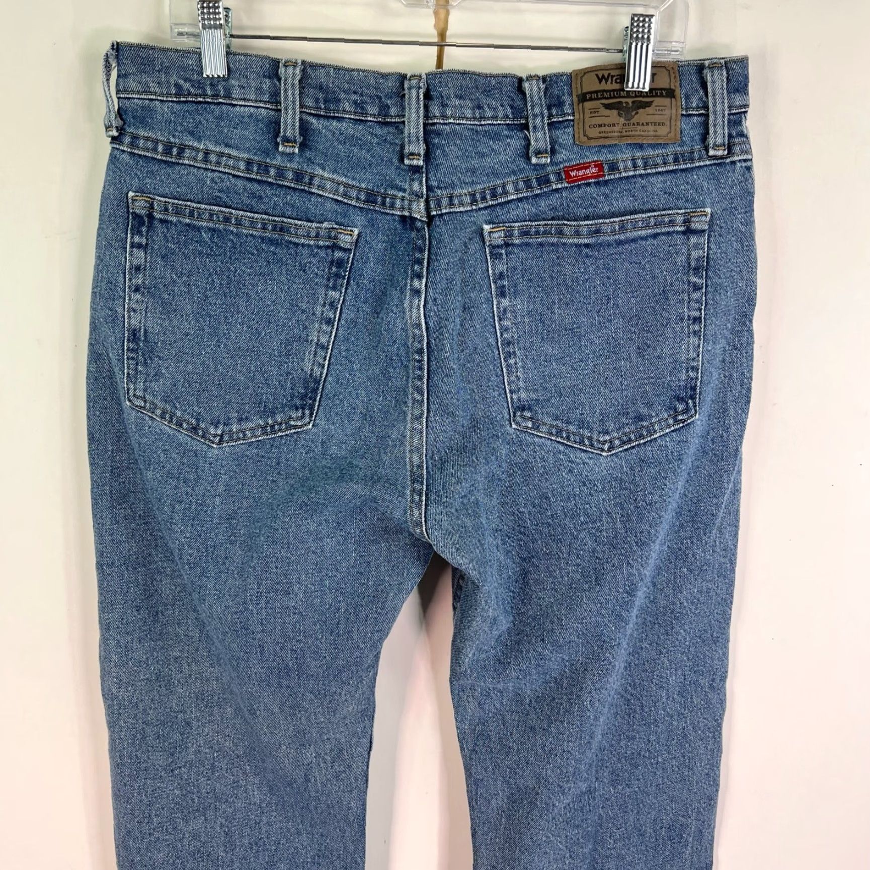 Wrangler Wrangler Mens Casual Straight Leg Flat Front Jeans Blue Denim Size 36X30 Size US 36 / EU 52 - 5 Thumbnail