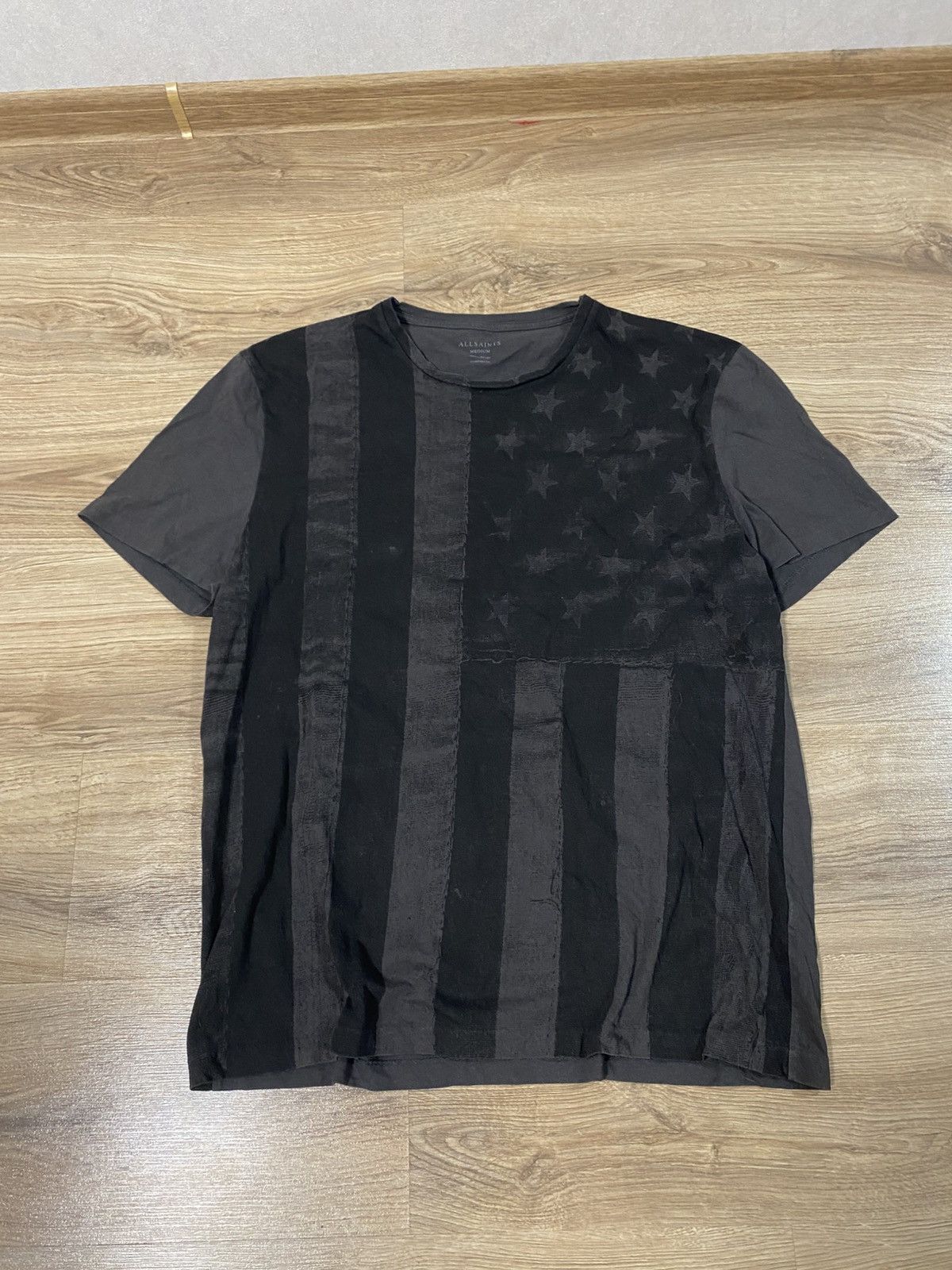 AllSaints American Flag Stars and Stripes Full Print T Shirt