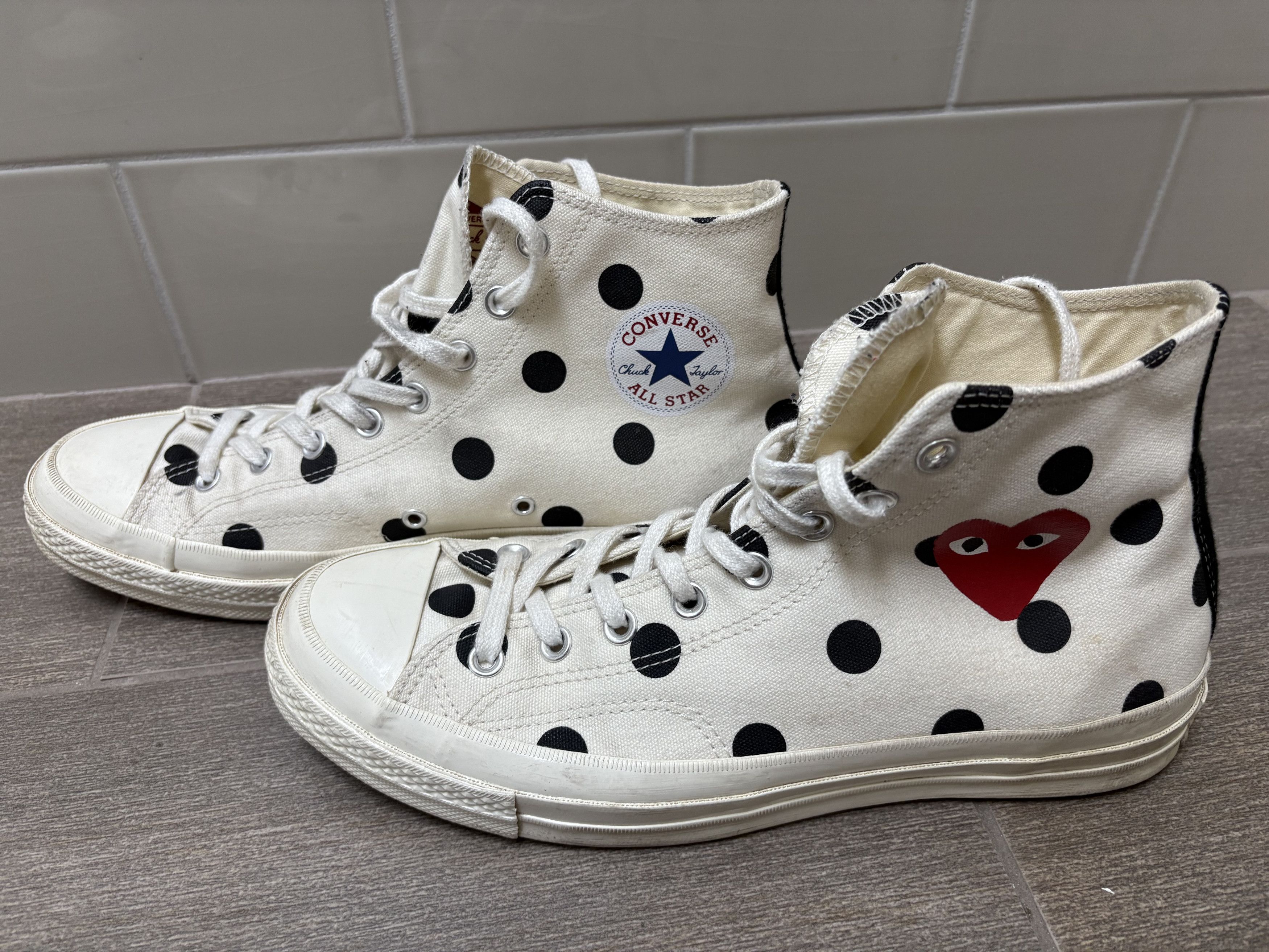 Comme des Garcons Comme Des Garçons Play Chuck 70 Polka dot White" Size US 11 / EU 44 - 6 Thumbnail