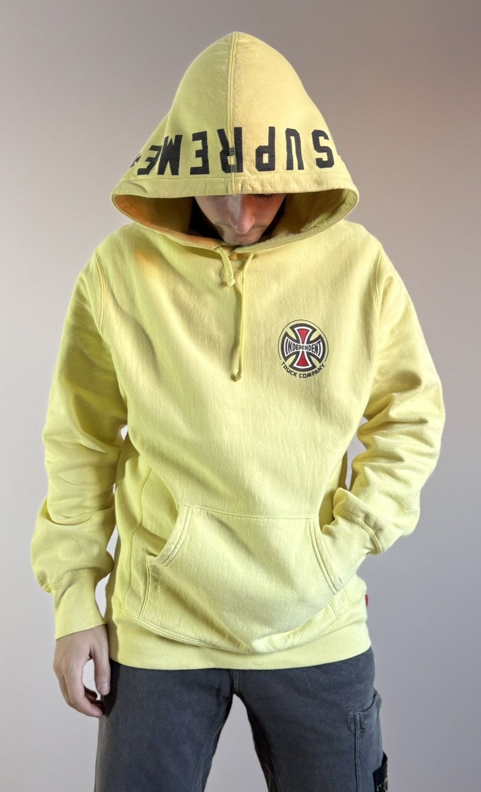 Supreme Supreme Independent Big Logo Yellow Hoodie Large Sweatshirt Size US L / EU 52-54 / 3 - 20 Thumbnail
