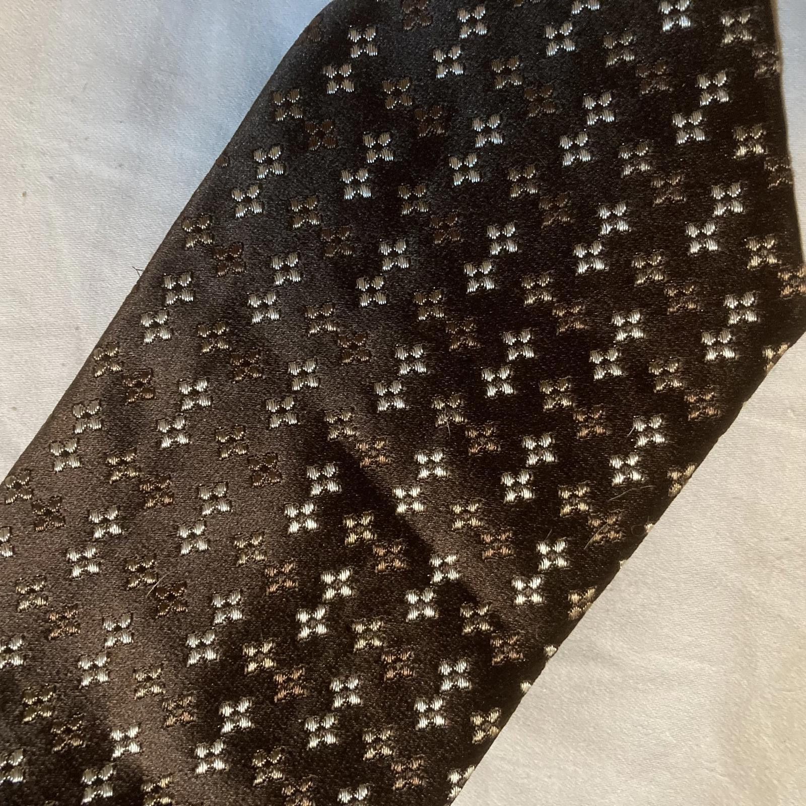 Express Express Brown 100% Silk Tie Size ONE SIZE - 2 Thumbnail