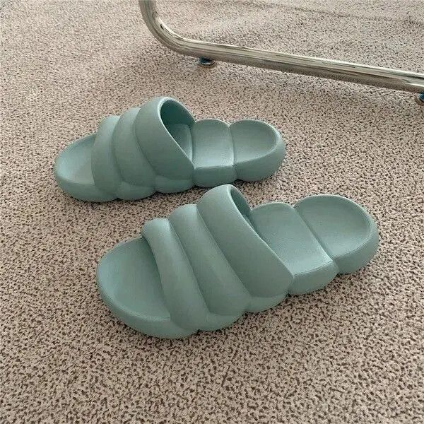 image of Vintage Puffer Sandal Slides Cute Y2K Streetwear in Blue, Men's (Size 11)