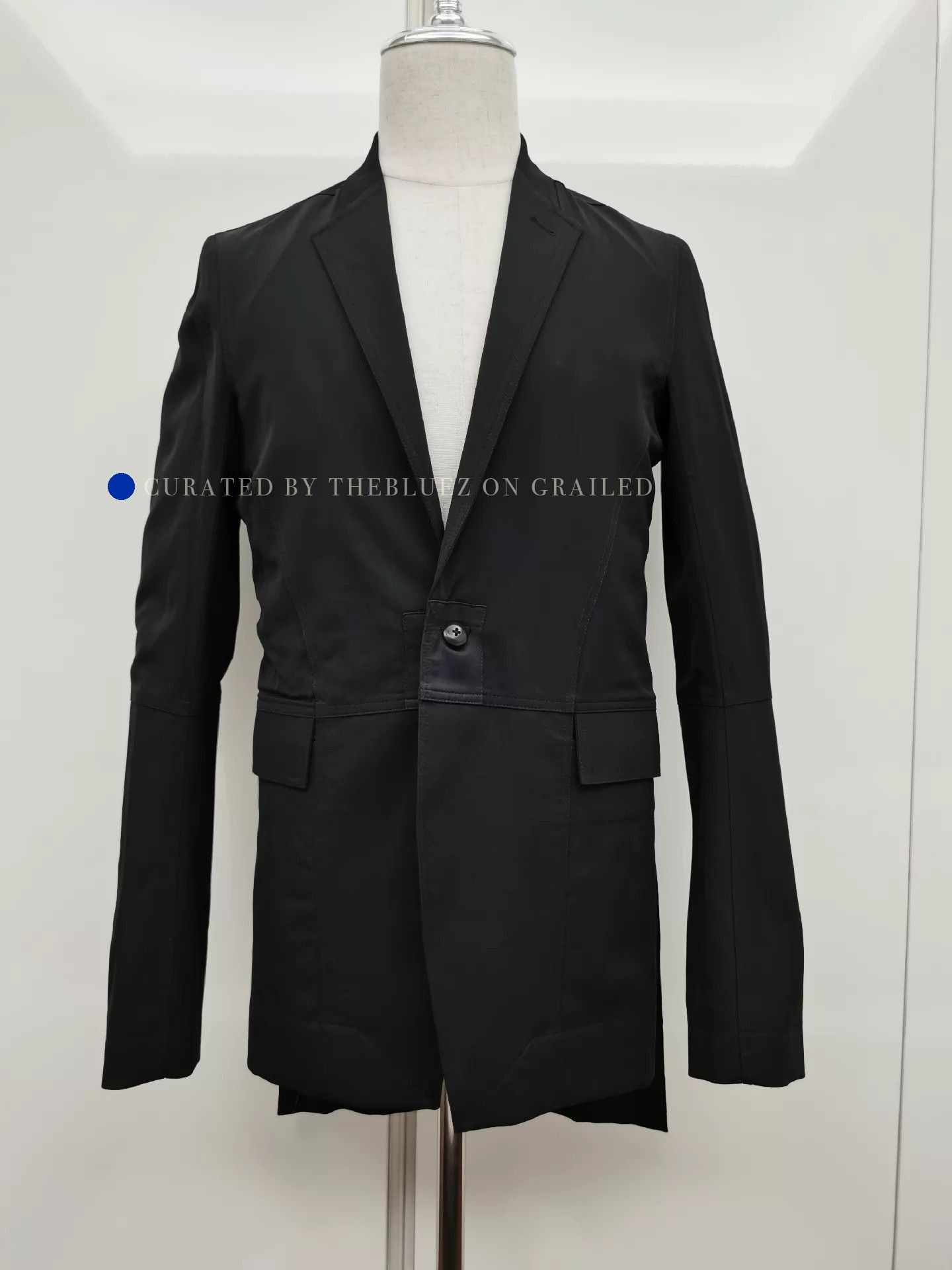 Rick Owens Unique Black Paneled Summer Blazer Size US M / EU 48-50 / 2 - 1 Thumbnail