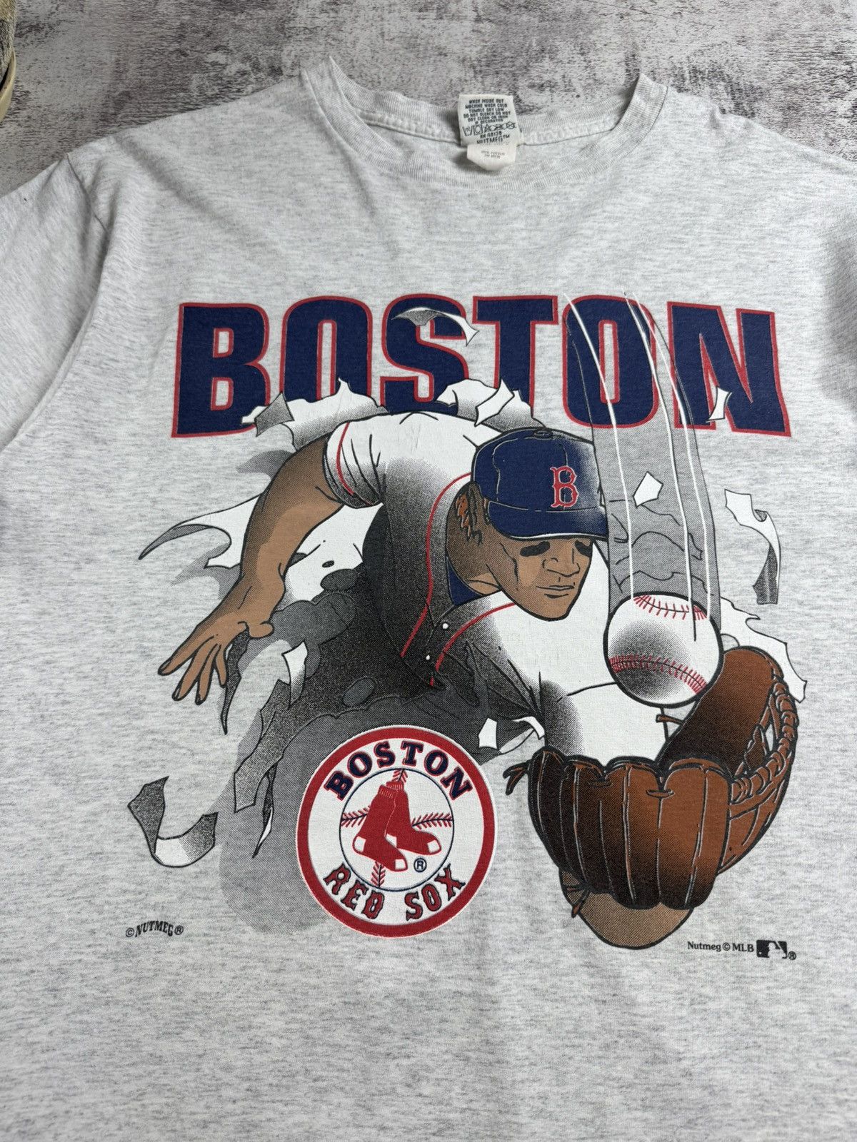 MLB Boston Red Sox Nutmeg Men’s XL Cotton Vintage Baseball MLB Jersey USA T Shirt Size US XL / EU 56 / 4 - 7 Thumbnail