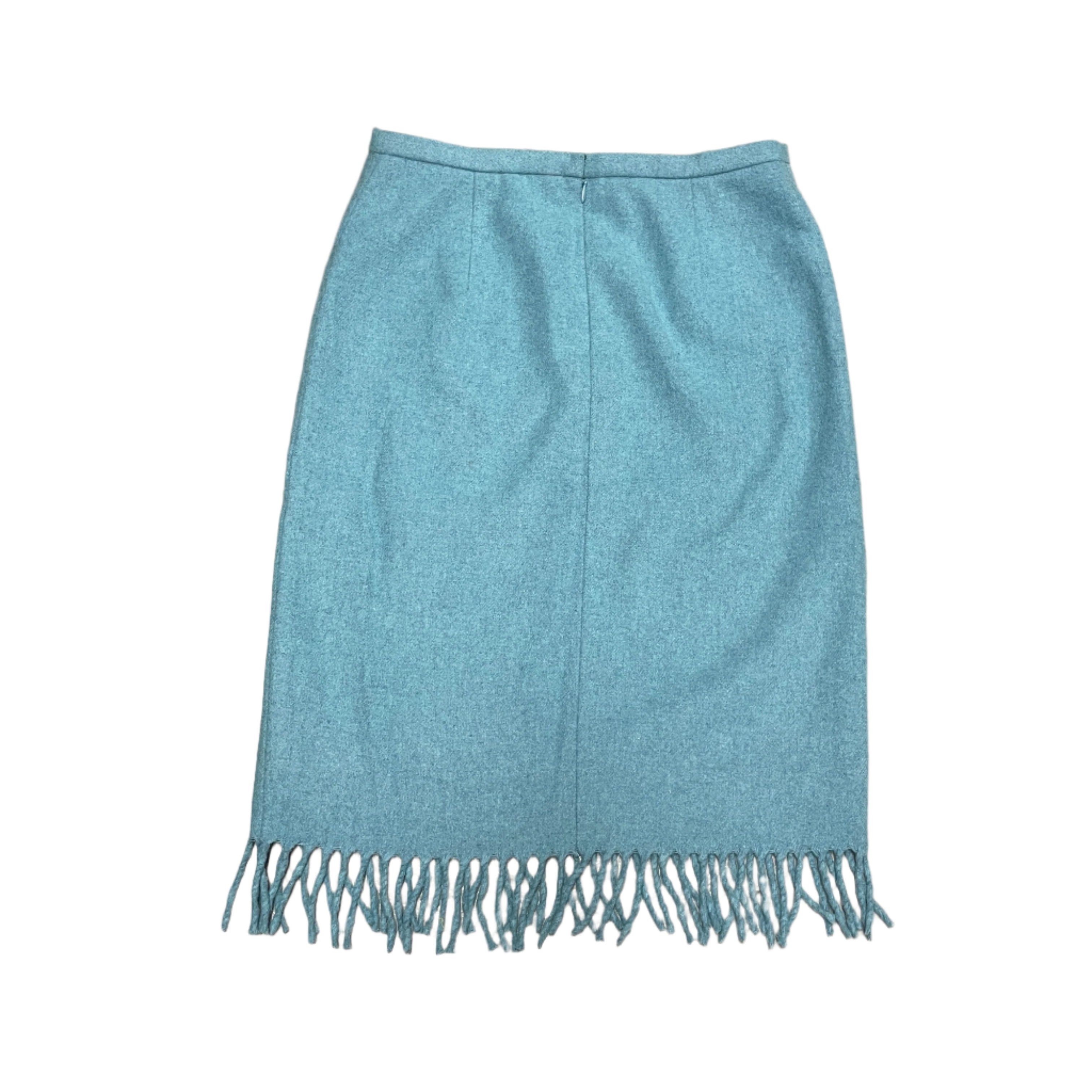 Other Vintage 1990s BCBG Max Azria Wool Fringe Skirt Size 30" / US 8 / IT 44 - 2 Thumbnail