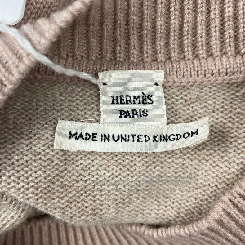 Hermes Hermes Light Pink 100% Cashmere Short Sleeve Knit Top Size S / US 4 / IT 40 - 4 Thumbnail
