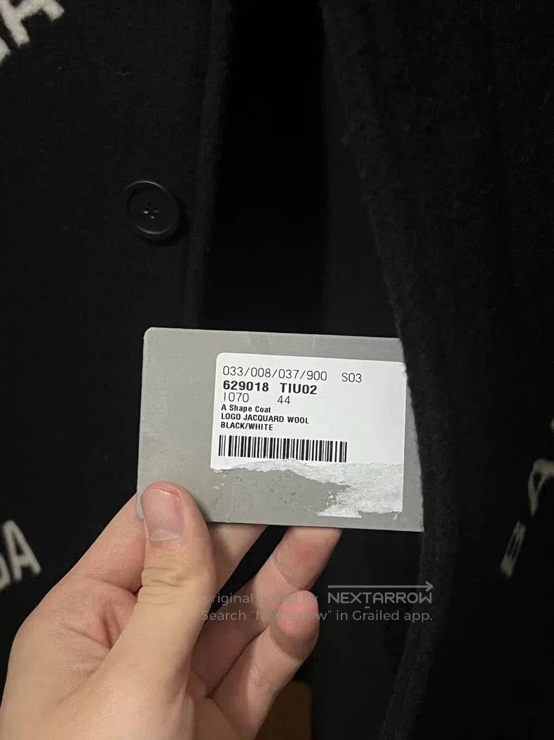 Balenciaga Balenciaga Black Logo Wool Coat. Size US XL / EU 56 / 4 - 5 Thumbnail