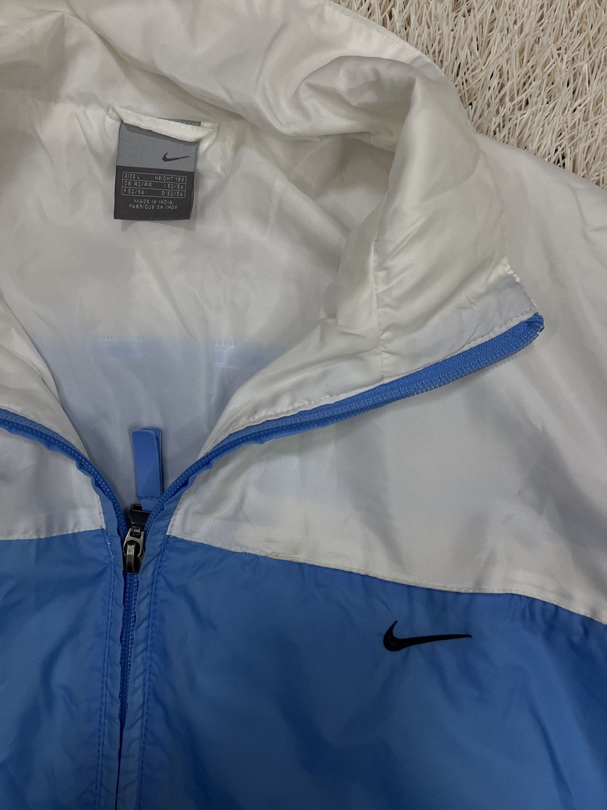 Vintage Vintage 90s Nike Blue White Nylon Zip-Up Track Jacket Y2K Size US L / EU 52-54 / 3 - 4 Thumbnail