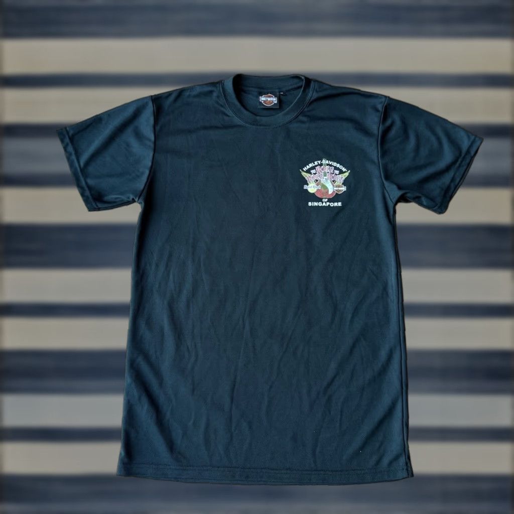 Harley Davidson Harley-Davidson T-Shirt Motorcycle Short Sleeve Crew Neck Black 100% Polyester Medium Mens Graphic Print Dri Fit Back Logo Size US M / EU 48-50 / 2 - 1 Thumbnail