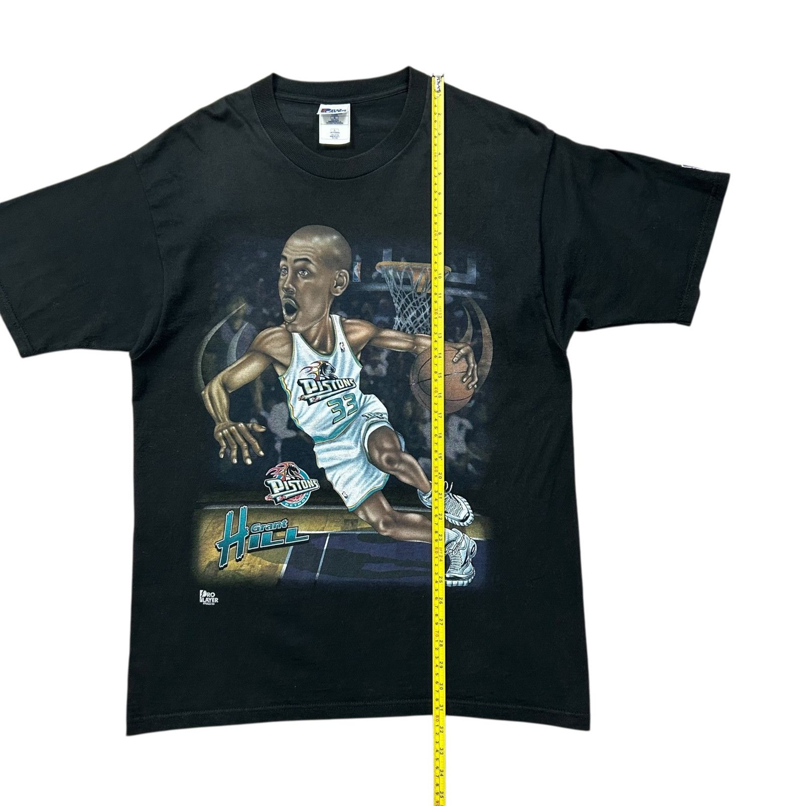 NBA VTG 90s HILL DETROIT PISTONS PRO PLAYER CARICATURE T-SHIRT Size US L / EU 52-54 / 3 - 5 Thumbnail