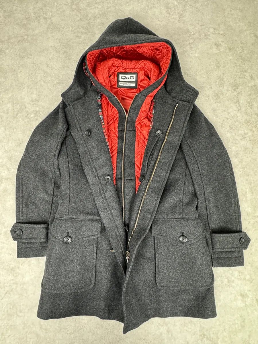 Dolce & Gabbana AW2007 Dolce & Gabbana Montgomery Grey Wool Hooded Long Coat Size US M / EU 48-50 / 2 - 6 Thumbnail