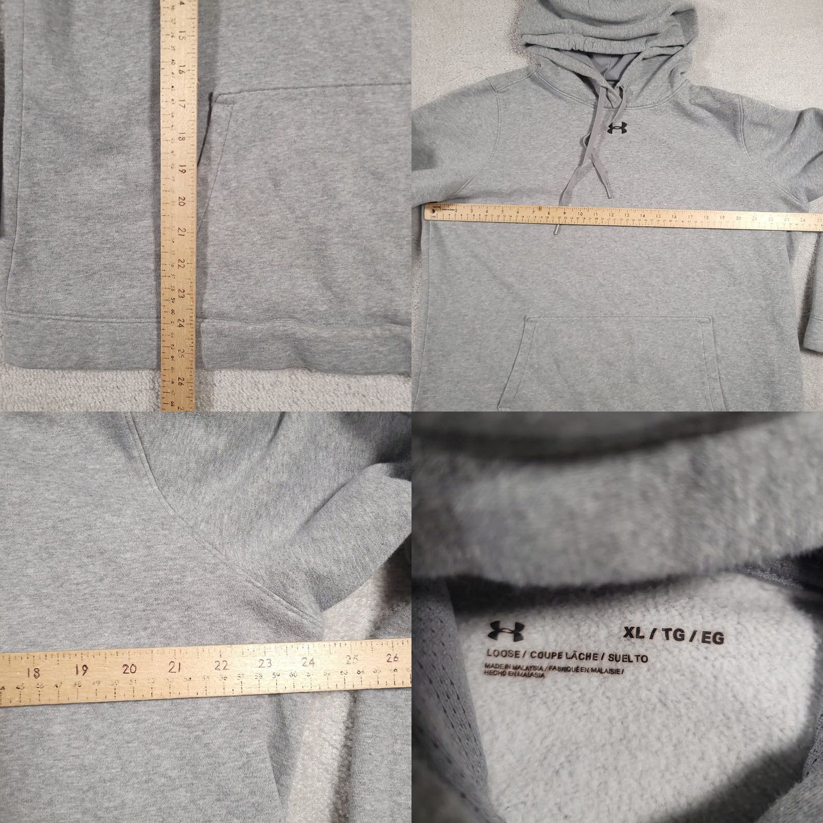 Under Armour Under Armour Hoodie Womens XL Gray Loose Sweatshirt Pockets Logo Embroidered Athletic PullOver Pullover Sweatshirt Sports Fashion Size XL / US 12-14 / IT 48-50 - 8 Thumbnail