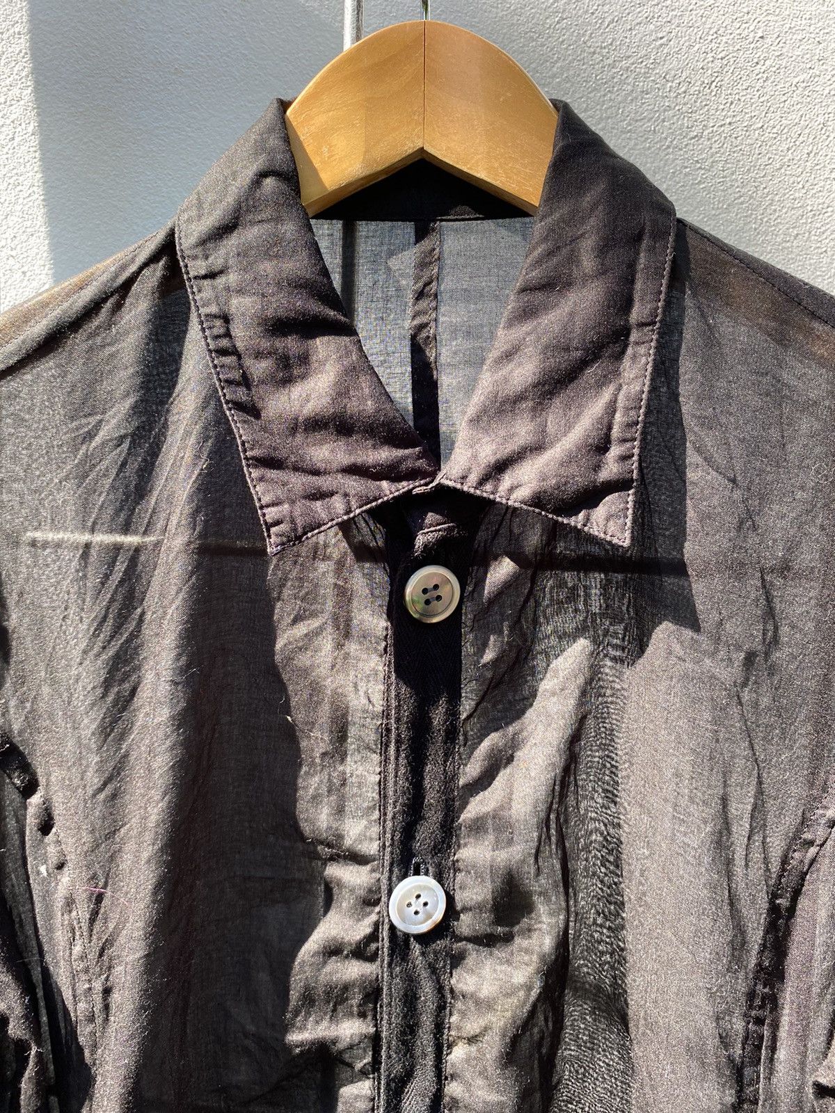 Sunao Kuwahara SUNAO KUWAHARA Black Silk Long-Sleeve Shirt Size M / US 6-8 / IT 42-44 - 14 Thumbnail