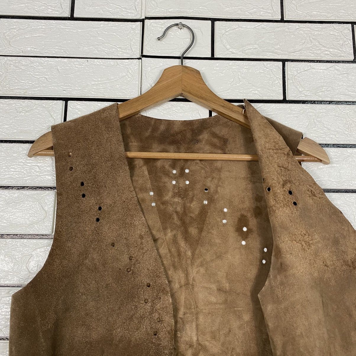 Japanese Brand Vintage Genuine Leather Vest Jacket Western Design Size US M / EU 48-50 / 2 - 13 Thumbnail