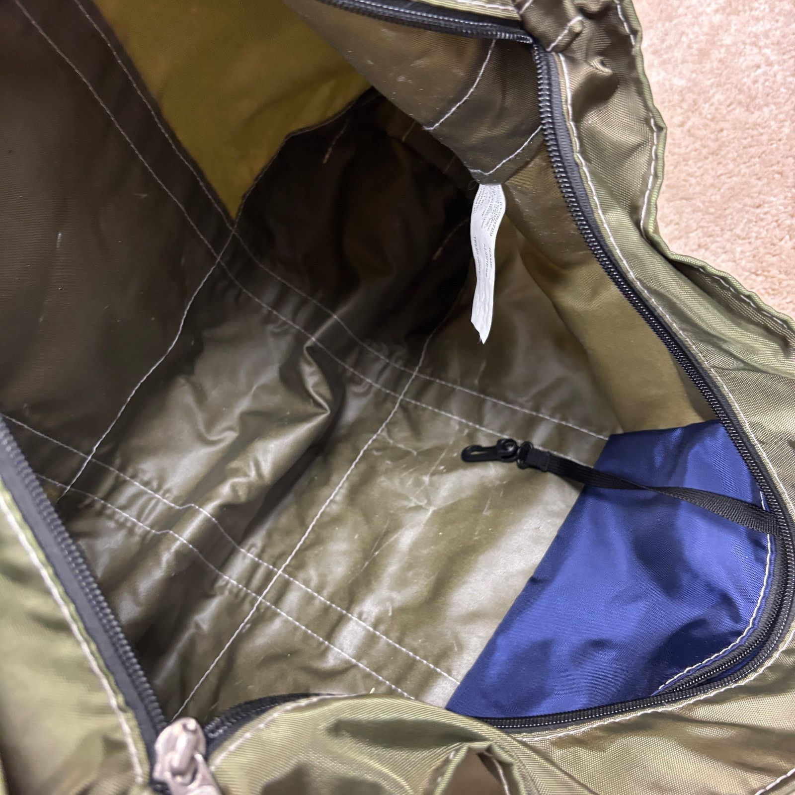 L.L. Bean LL Bean Nylon Boat and Tote Bag Navy Green Rare 23x15" Size ONE SIZE - 4 Thumbnail