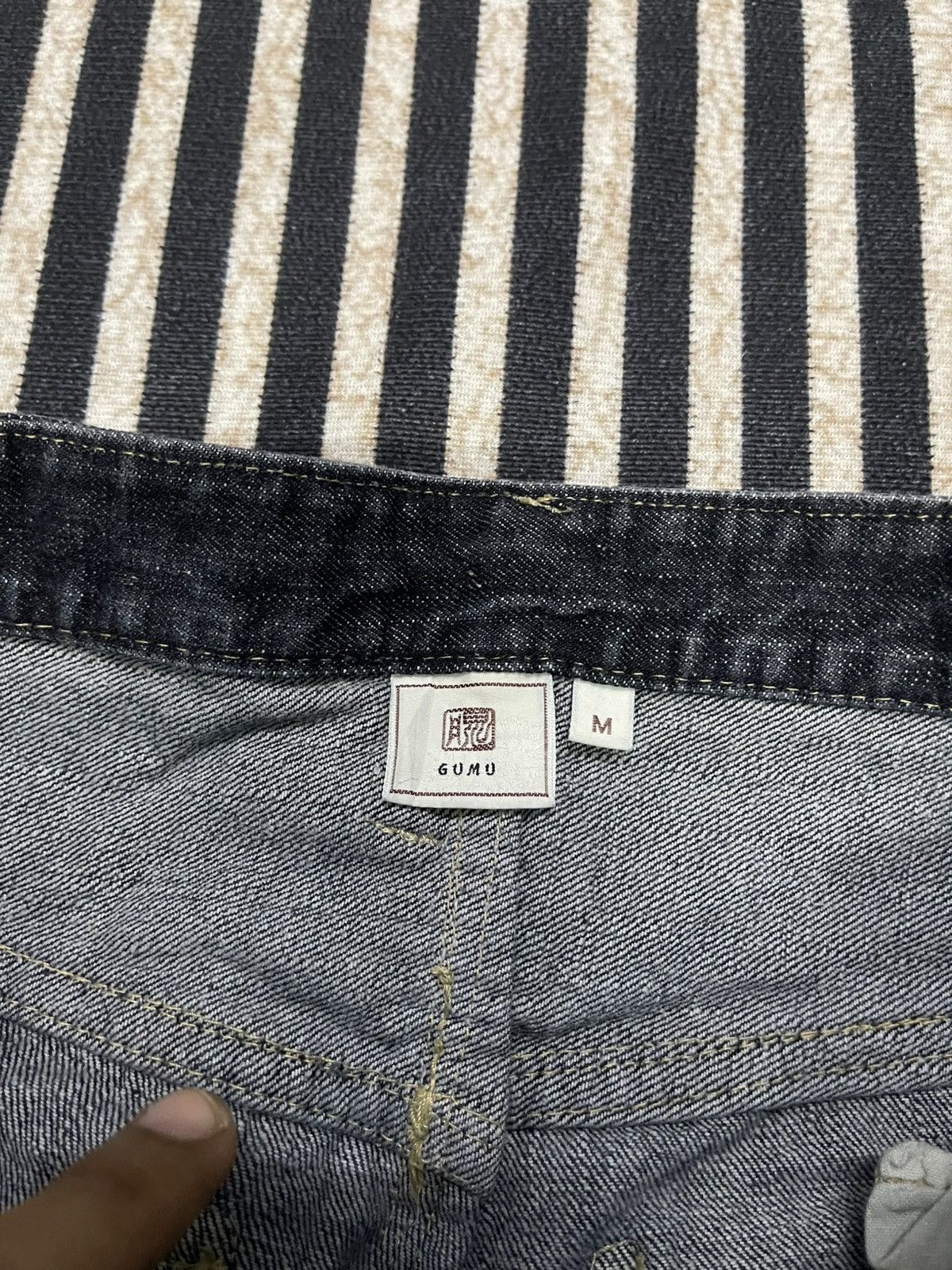 20471120 2000s GUMU BORO SHASHIKO DISTRESSED JEANS RARE DESIGN Size US 29 - 10 Thumbnail