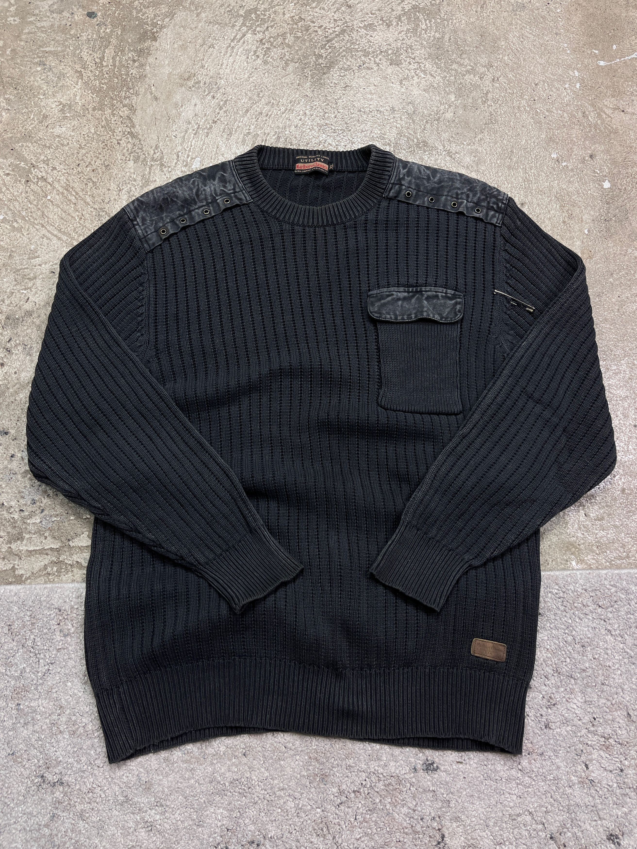 Marlboro 1980s MARLBORO PROJECT POCKET FOR CIGARETTES KNIT - № 1291 Size US XL / EU 56 / 4 - 1 Thumbnail