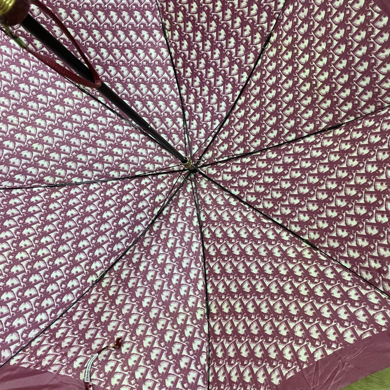 Christian Dior Monsieur Dior Vintage Umbrella Japan Oblique CD Gold Accent 80s Size ONE SIZE - 8 Thumbnail