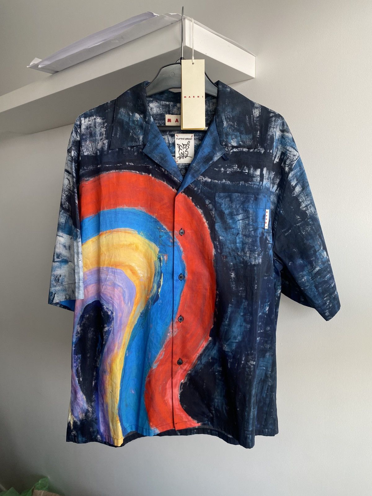 Marni Marni Rainbow Popeline Bowling Shirt Short Sleeve luxury Size US M / EU 48-50 / 2 - 2 Thumbnail