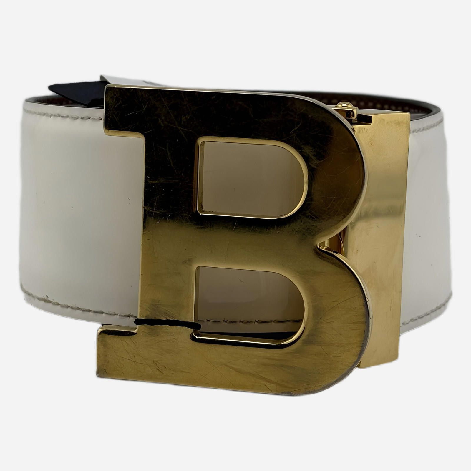 Bally Bally White Gold Toned B-Belt 110/44 Used Size ONE SIZE - 1 Thumbnail