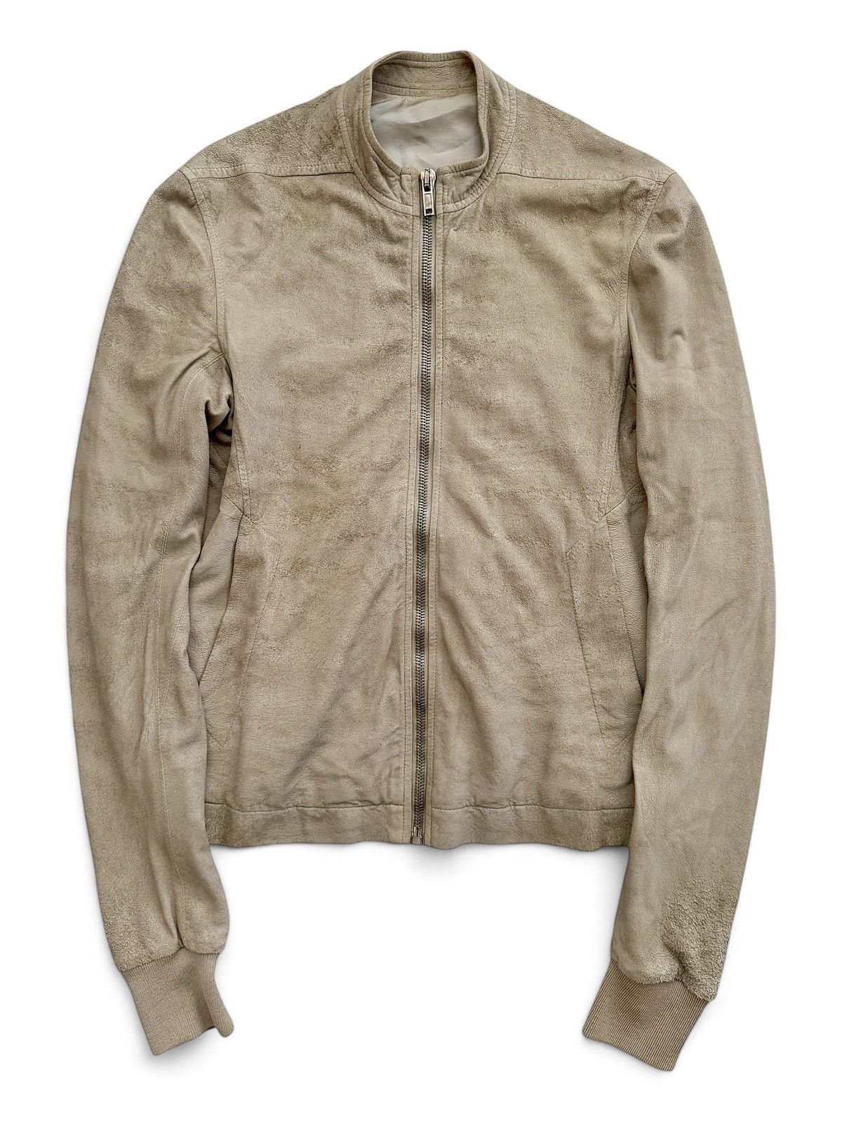 Pre-owned Rick Owens X Rick Owens Drkshdw Og Sand Blistered Lamb Suede Mollino Jacket