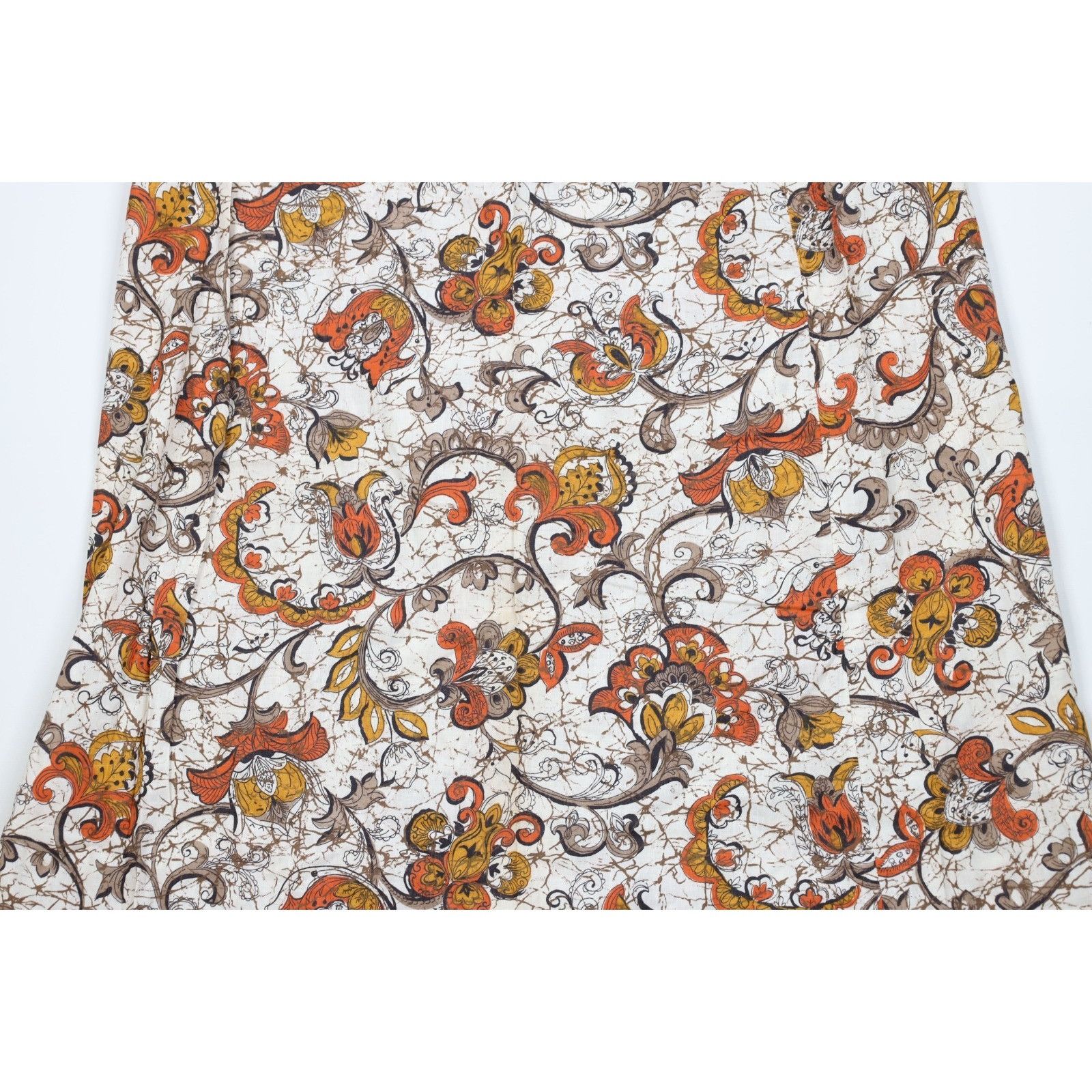 Vintage Vintage 60s 70s Barkcloth Bark Cloth Paisley Flower Skirt Size 25" / US 0 / IT 36 - 9 Thumbnail