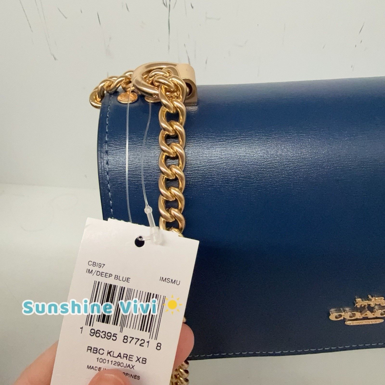 Coach NWT Coach Klare Crossbody Chain Bag Leather CBI97 Deep Blue Size ONE SIZE - 3 Thumbnail