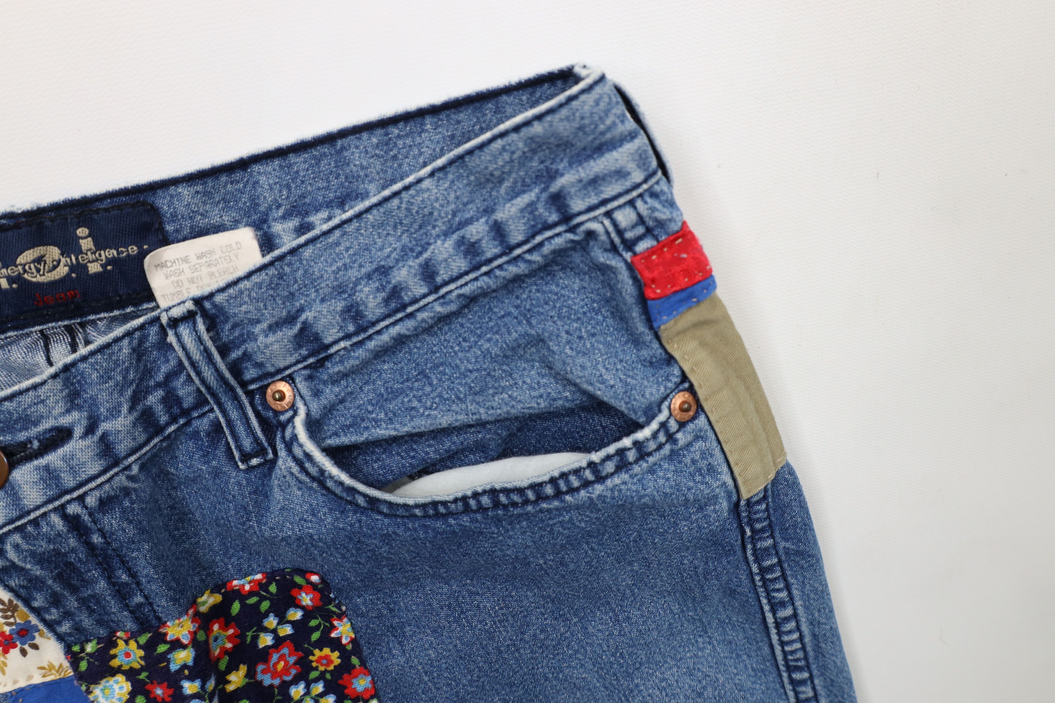 Vintage Vintage 90s Streetwear Patchwork Embroidered Flared Jeans Size 34" / US 12 / IT 48 - 10 Thumbnail