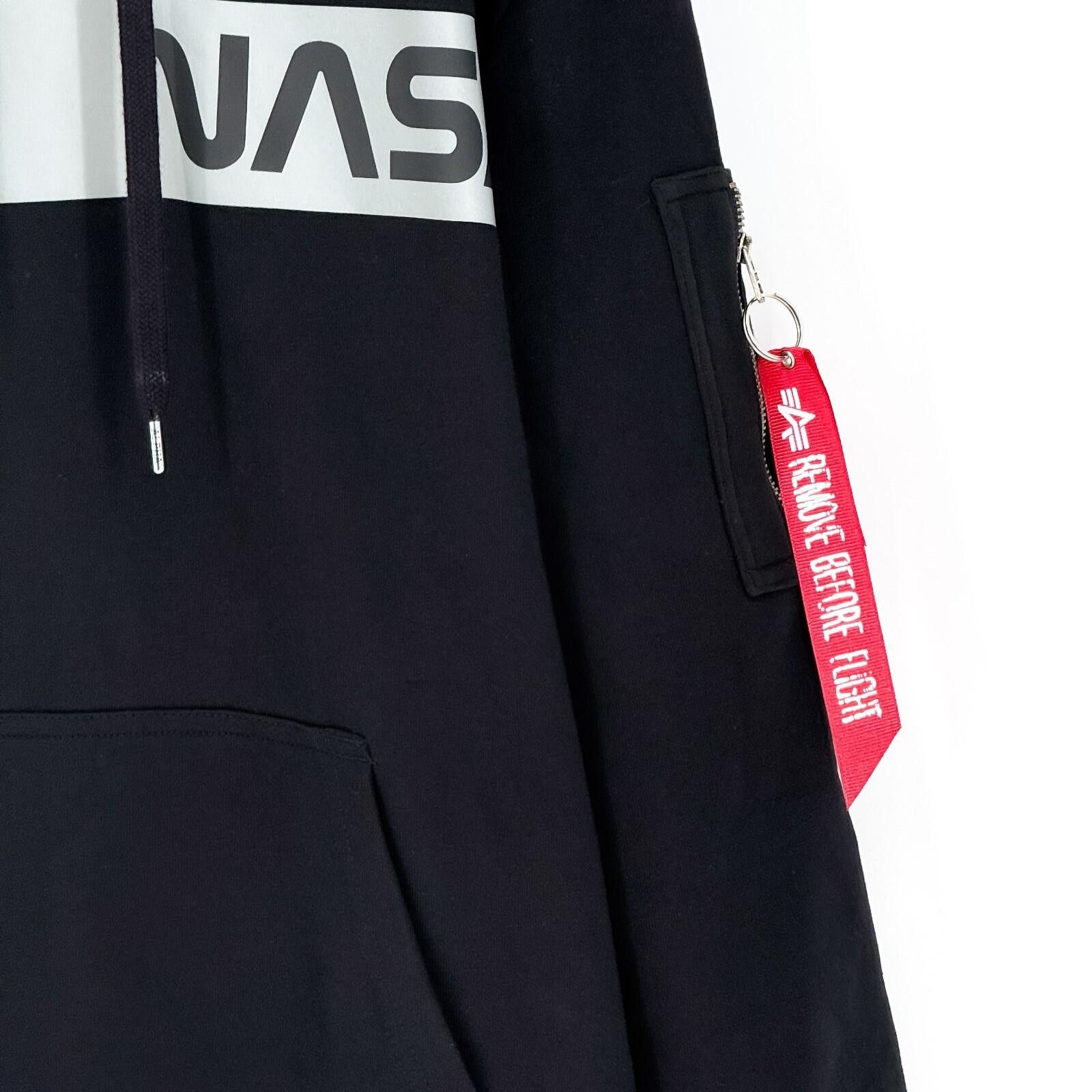Alpha Industries Alpha Industries NASA Hoodie Pull Tag Black Pullover Mens M Size US M / EU 48-50 / 2 - 2 Thumbnail