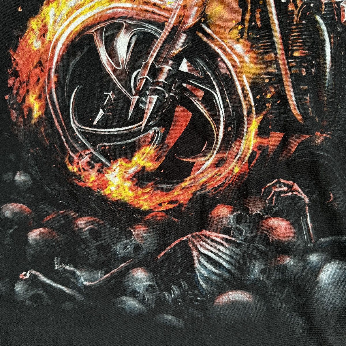 Other Vintage Spiral Skull Rider T-Shirt Size US XL / EU 56 / 4 - 4 Thumbnail