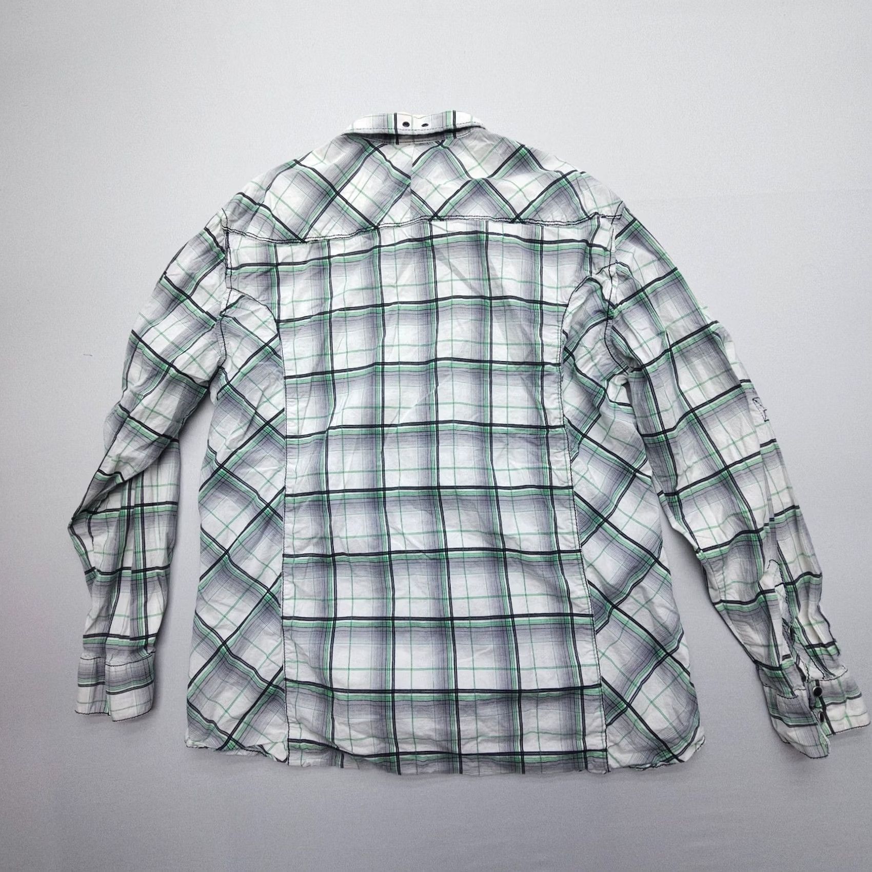 Vintage Buckle Pearl Snap Western Shirt Mens 2XL Green Plaid Athletic Fit Rodeo Size US XXL / EU 58 / 5 - 2 Thumbnail