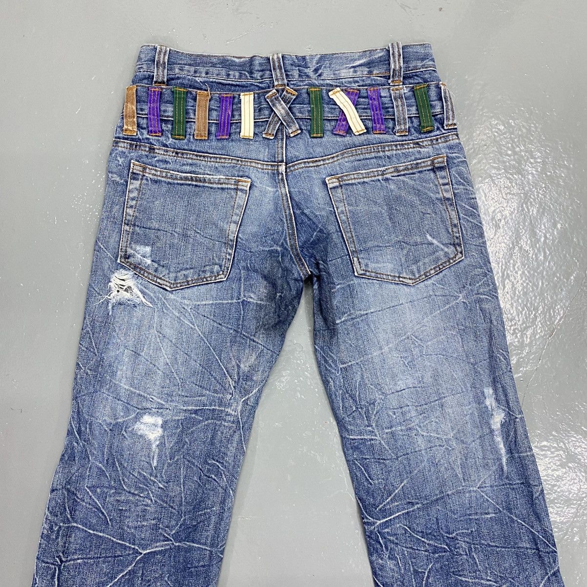 Hysteric Glamour Vintage Nylaus Double Waist Distressed Punk Bondage Jeans Size US 32 / EU 48 - 5 Thumbnail
