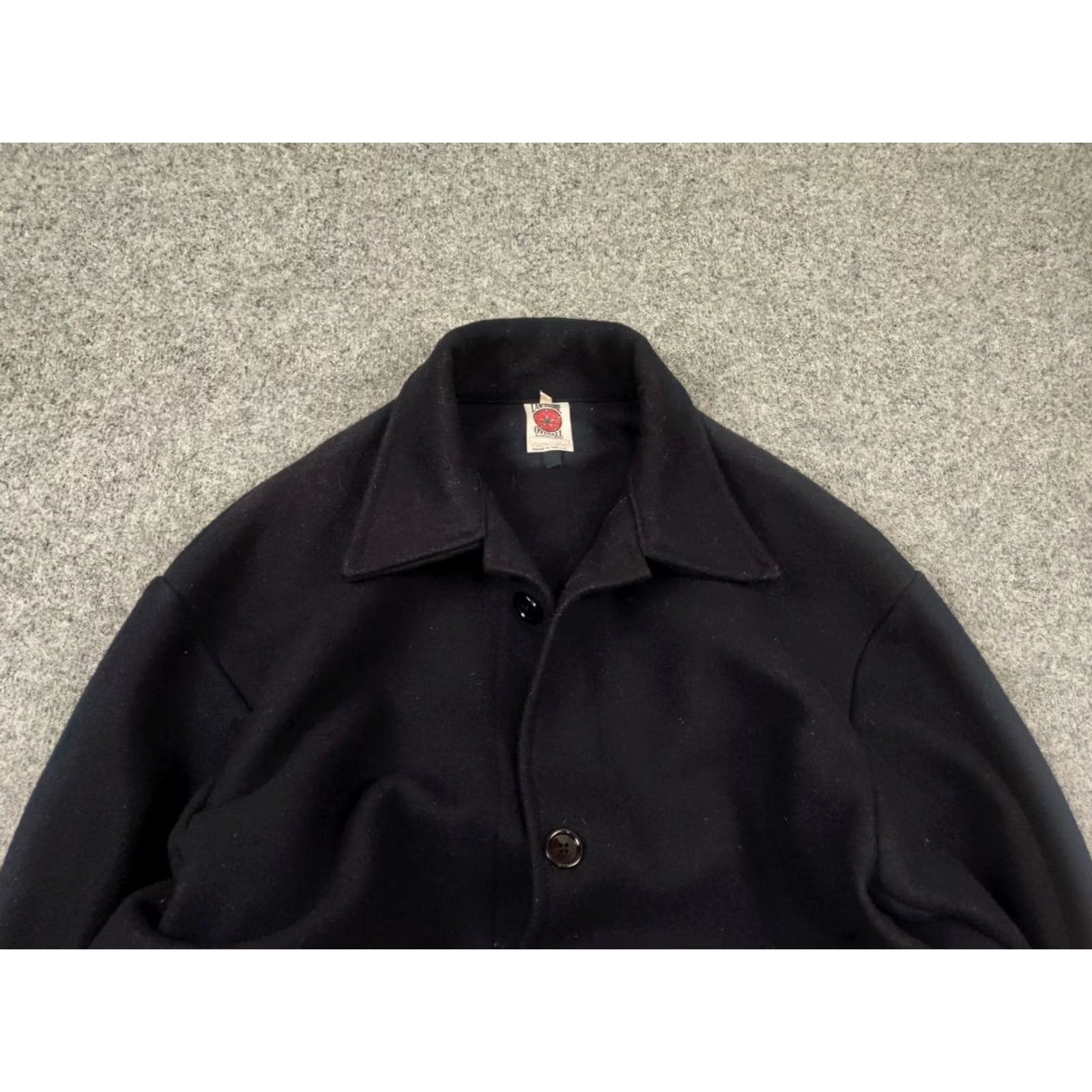 Gloverall VINTAGE Lancashire overall work Jacket XL Black Wool Chore Heavy Wool Jacket Men 90s Army City Classic 85 cm Length Pockets Wool Size US 36 / EU 52 - 5 Thumbnail