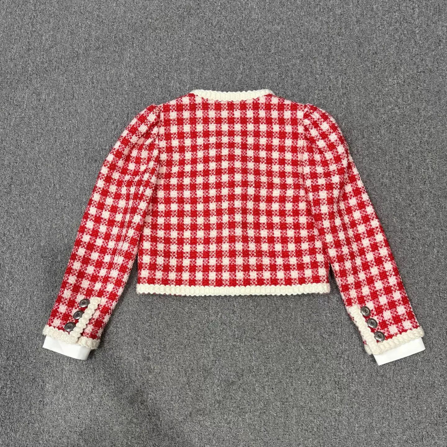 Miu Miu MIU MIU red checkered jacket women's 38 99new Size XS / US 0-2 / IT 36-38 - 2 Thumbnail