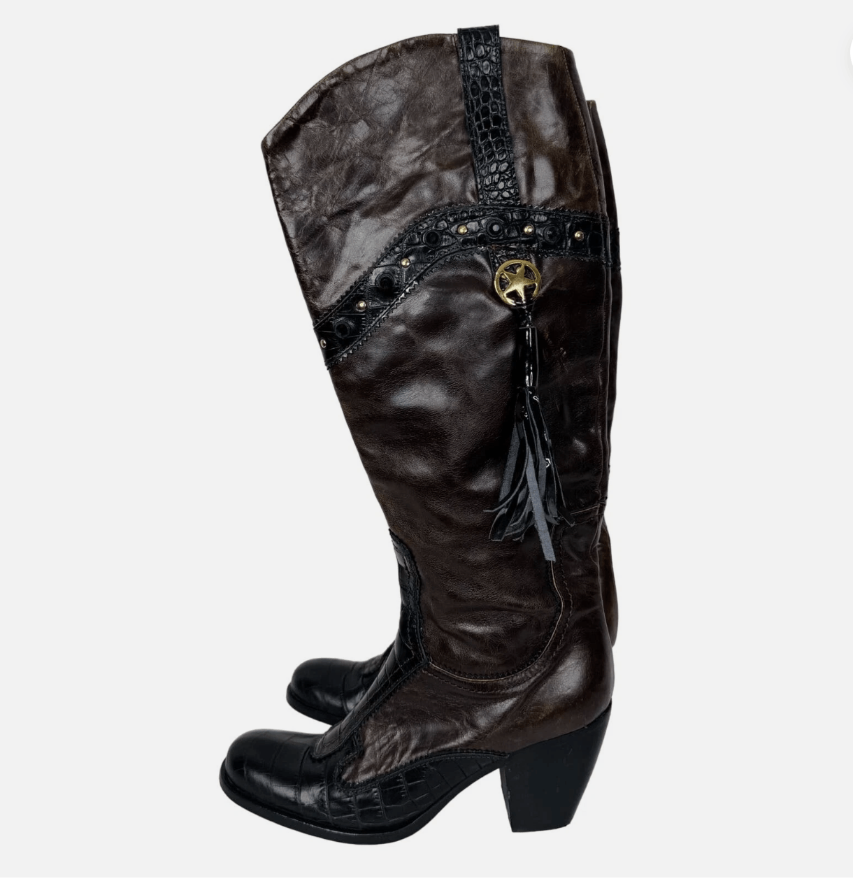 Other El Vaquero by Valerio Giuntoli Italy Western Heel Boots Size US 6 / IT 36 - 3 Thumbnail