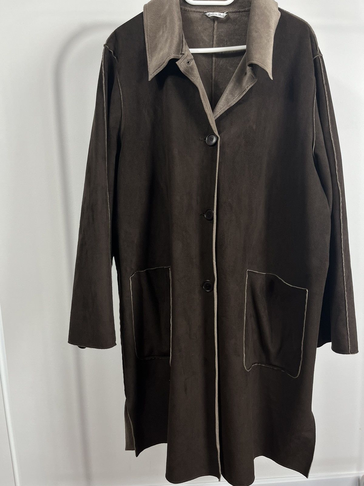 Other Vintage Marina Rinaldo Suede Trench Jacket Size XXL / US 16-18 / IT 52-54 - 6 Thumbnail