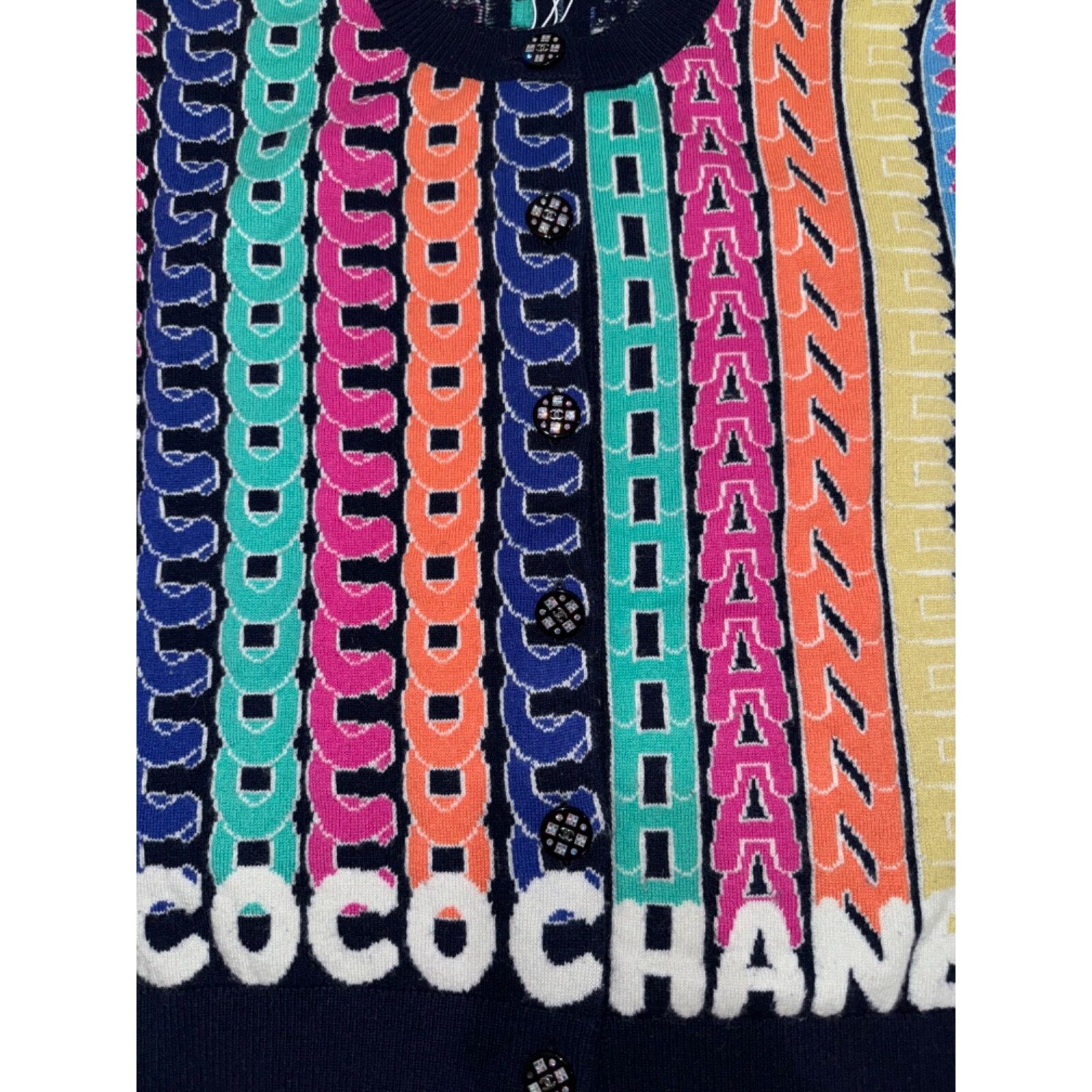 Chanel Chanel 21K Blue Rainbow Letter Logo CC Button Long Sleeve Size XS / US 0-2 / IT 36-38 - 6 Thumbnail
