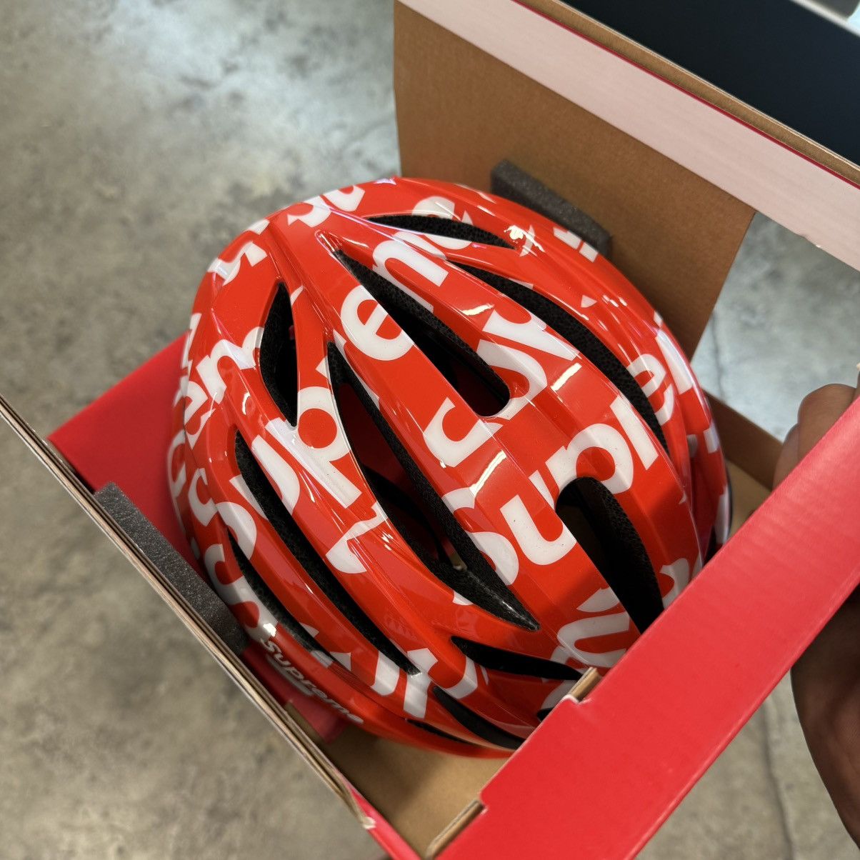 Supreme Supreme Red Biker Helmet Size ONE SIZE - 1 Thumbnail