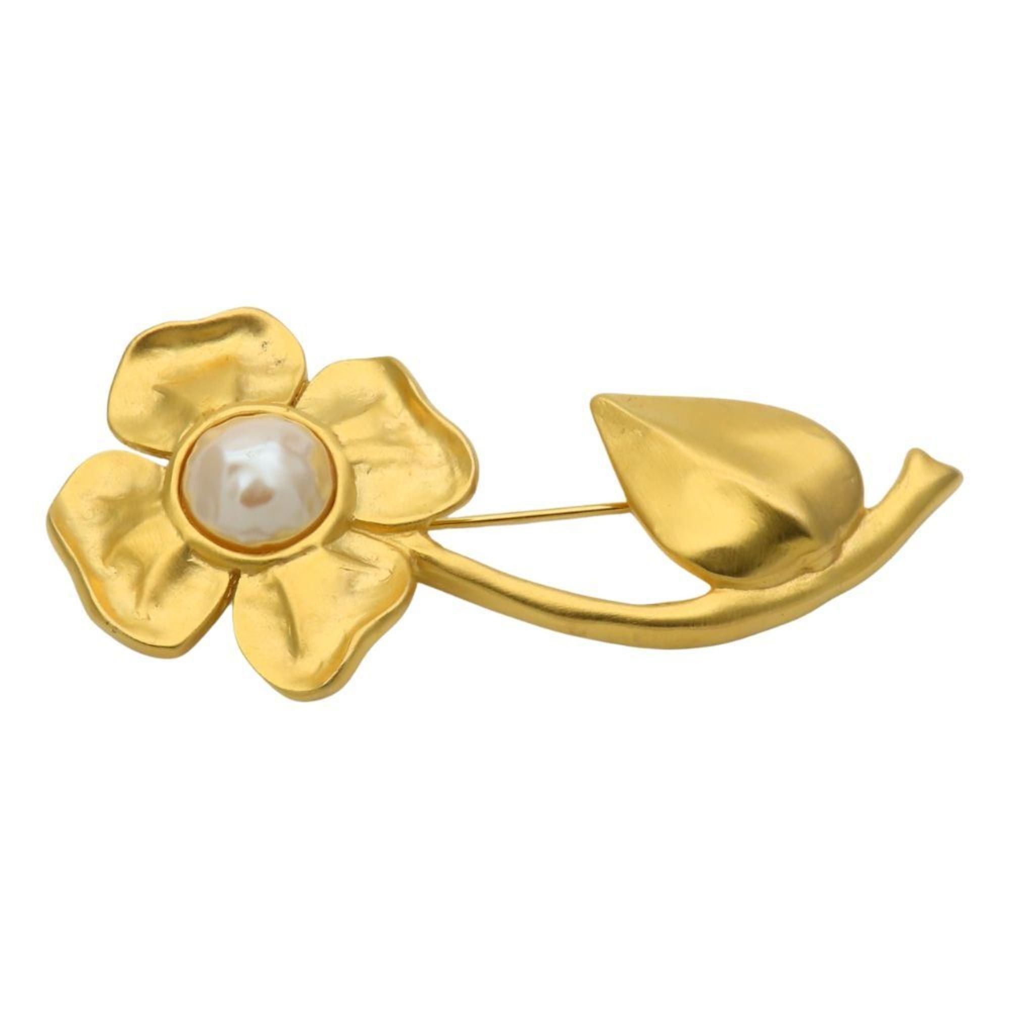 Givenchy Givenchy brooch, flower design, metal, gold plated, women's. Size ONE SIZE - 1 Thumbnail