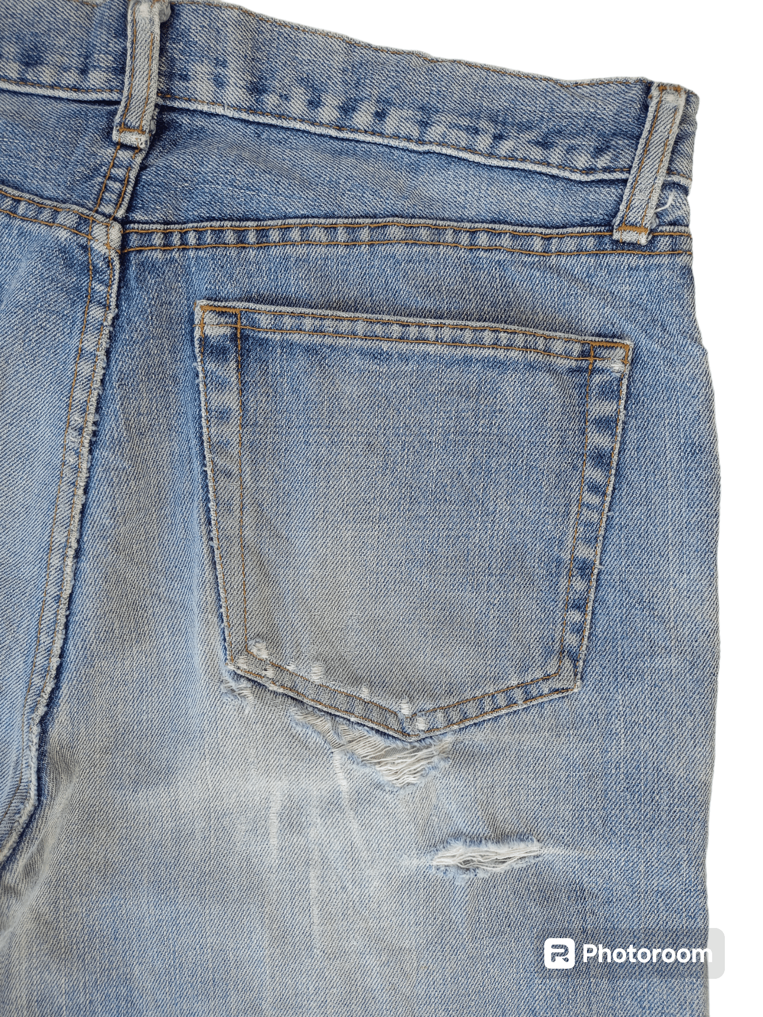 UNIQLO Distressed, Cropped Wide Leg Streetwear Denim